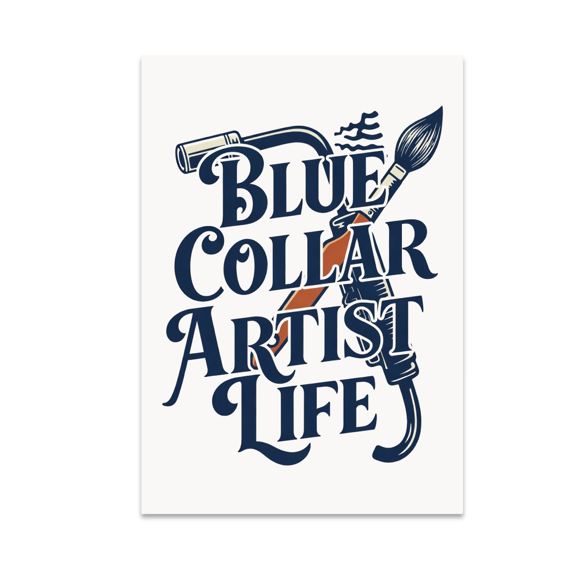 Retro Welding Art Poster - Blue Collar Artist - 13x19 Poster Print