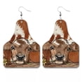 thumbnail image 1 of Retro West Cowboy Genuine Leather Earrings Cartoon Animal Pattern Custom Jewelry, 1 of 6