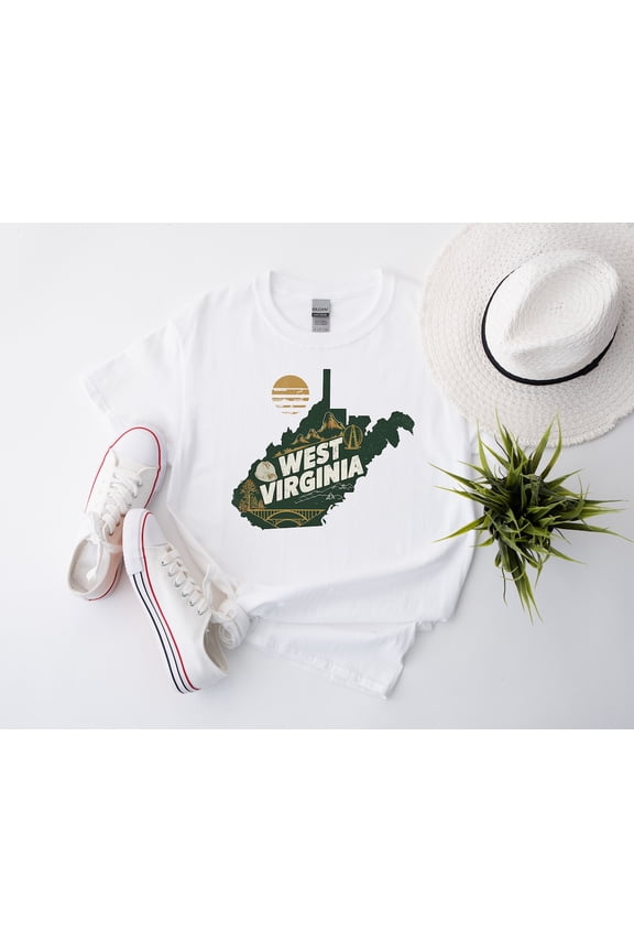 Retro West Virginia State Travel Souvenir T-Shirt - All Size S-5XL