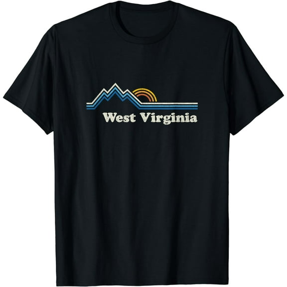 Retro West Virginia WV T Shirt Vintage Sunrise Mountains Tee