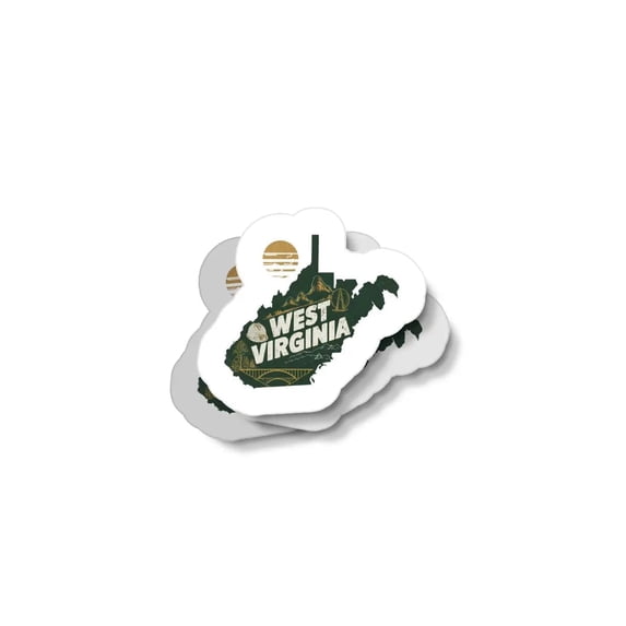 Retro West Virginia Waterproof Sticker