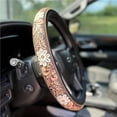 thumbnail image 1 of Retro Western Cowboy Car Steering Wheel Cover – Embossed Leather 14.5-15 Inch Anti-Slip Car Accessory for Trucks SUVs Cars – Boho Cowgirl Cowboy Gift, 1 of 7