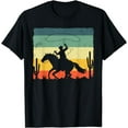 thumbnail image 1 of Retro Western Cowboy Design For Men Boys Horse Rider Cowboy T-Shirt, 1 of 4