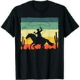 thumbnail image 1 of Retro Western Cowboy Design Men's Short Sleeve T-Shirt Black Casual Tee, 1 of 5