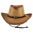 thumbnail image 1 of Retro Western Cowboy Straw Hat - Curved Rim Visor, Sun Protection, Flower Printed Design for Beach/Wedding/Festival - One Size, 1 of 3