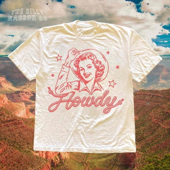 Retro Western Howdy Shirt Women, Cow Graphic Tee, Southern Clothing, Vintage Rodeo Top, Y2K Country Gift, Farm Top SAND Unisex S-5XL Hot Trending Shirt, Vintage Birthday Gift