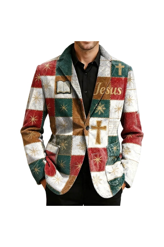 Retro Western Style Jacket With Geometric Pattern Design For Cowboy Fashion And Casual Wear
