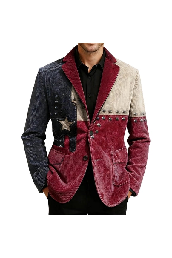 Retro Western Style Jacket With Geometric Pattern Design For Cowboy Fashion And Casual Wear