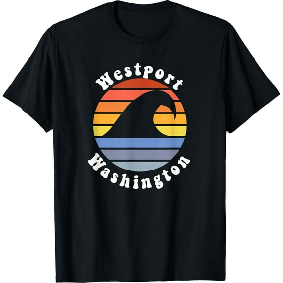 Retro Westport Washington Vacation Beach Wave Souvenir T-Shirt