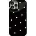 thumbnail image 1 of Retro White Polka Dots Cute Phone Case Compatible with iPhone 14 Pro Classic Trendy Stylish Pattern Slim Soft IMD Glossy Protective Girls Women Cover(iPhone 14pro 6.1inch,Black), 1 of 9