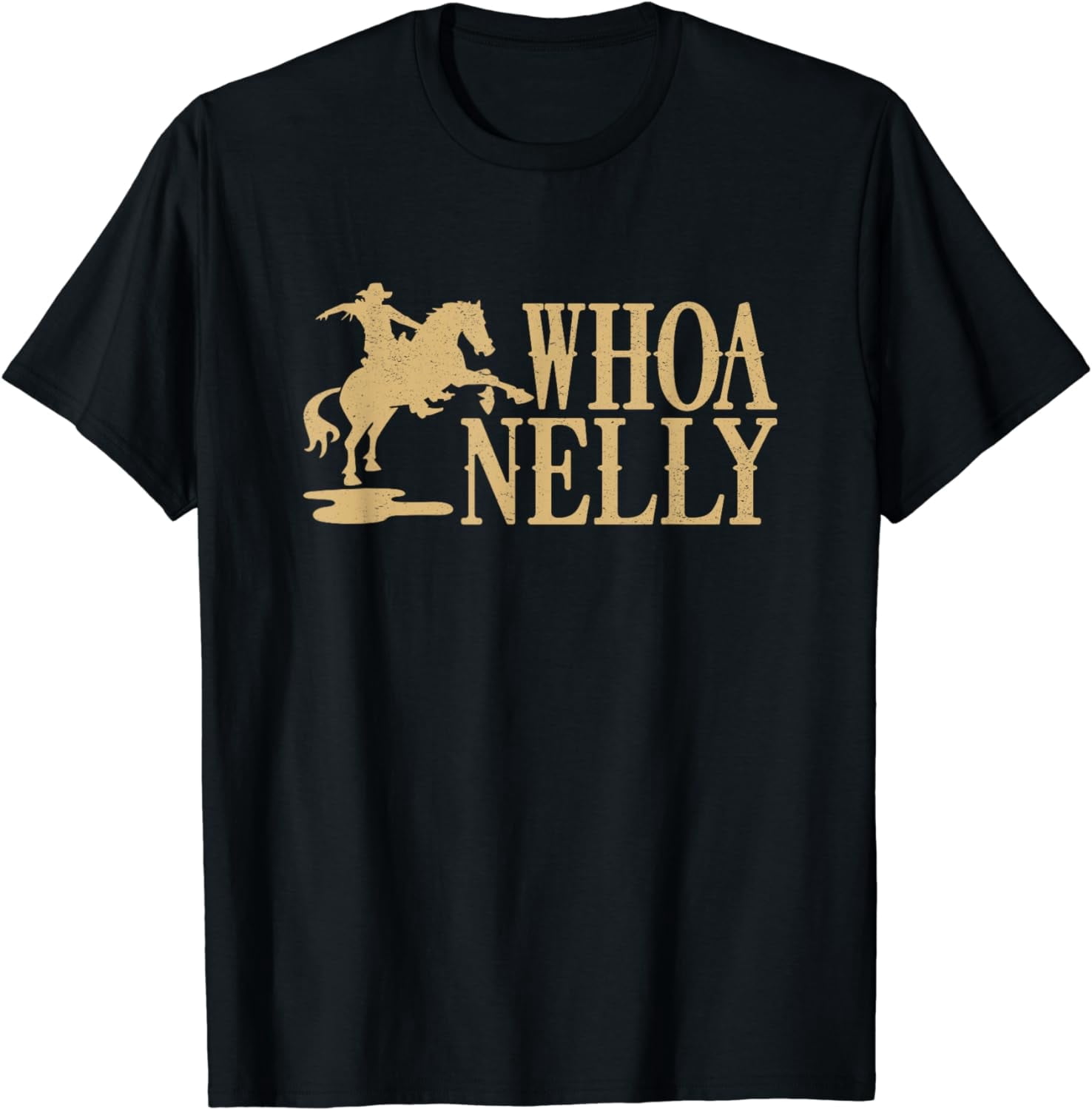 Retro Whoa Nelly Cowboy Horse Silhouette Graphic T-Shirt - Funny ...