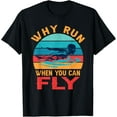 thumbnail image 1 of Retro Why Run When You Can Fly Swimming Butterfly Swim T-Shirt, 1 of 4