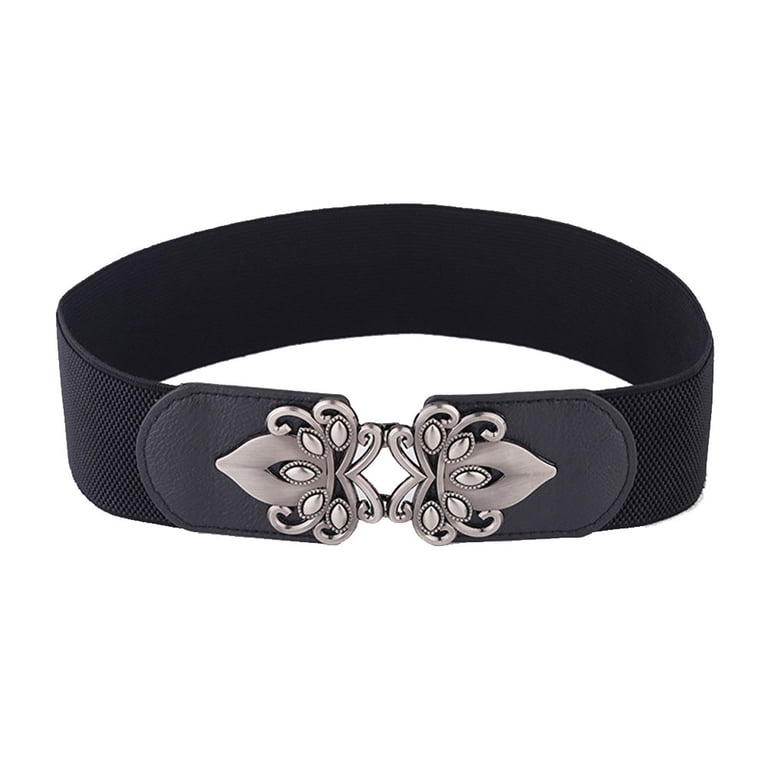 Retro Wide Waistband Elastic Stretch Dress Waist Belt Buckle  display picture 3