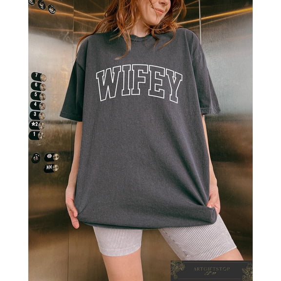 Retro Wife Shirt, Wifey T-shirt, Just Married T-shirt, Honeymoon Tee For Bride, Bride To Be, Bridal Shower Outfit, Bride Crewneck, F3630