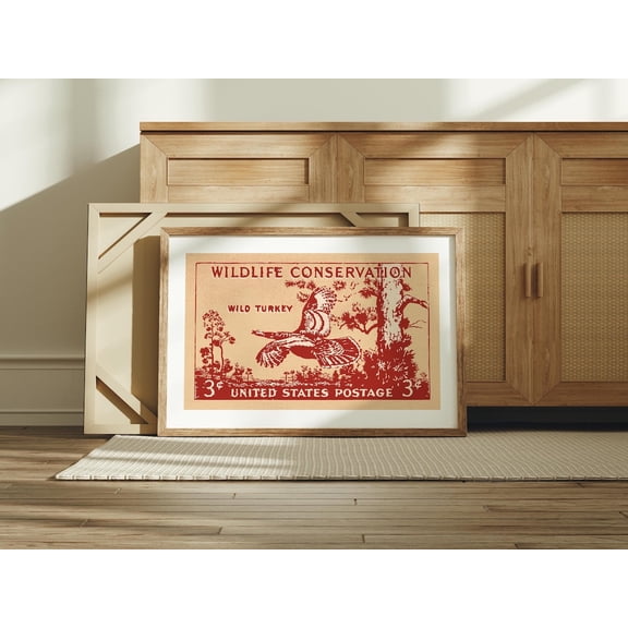Retro Wild Turkey Wall Art, Unframed Paper Print Size 16x24