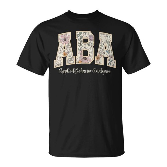 Retro Wildflower ABA Applied Behavior Analysis ABA Therapist T-Shirt