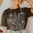 thumbnail image 1 of Retro Wildflower Bouquet T-Shirt, Floral Boho Flower Tee, Vintage Floral Spring Shirt, Trendy Coquette Whimsical Floral Graphic Tee, 1 of 5