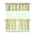 thumbnail image 1 of Retro Wildflower Curtains 24 Inch - 3 Panel Rustic Farmhouse Set with Vintage Botanicals, Boho Kitchen Window Drapes, 1 of 3