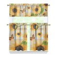 thumbnail image 1 of Retro Wildflower Curtains 36 Inch - 3 Panel Rustic Farmhouse Kitchen Set with Vintage Botanical Print, Boho Chic Design, 1 of 6