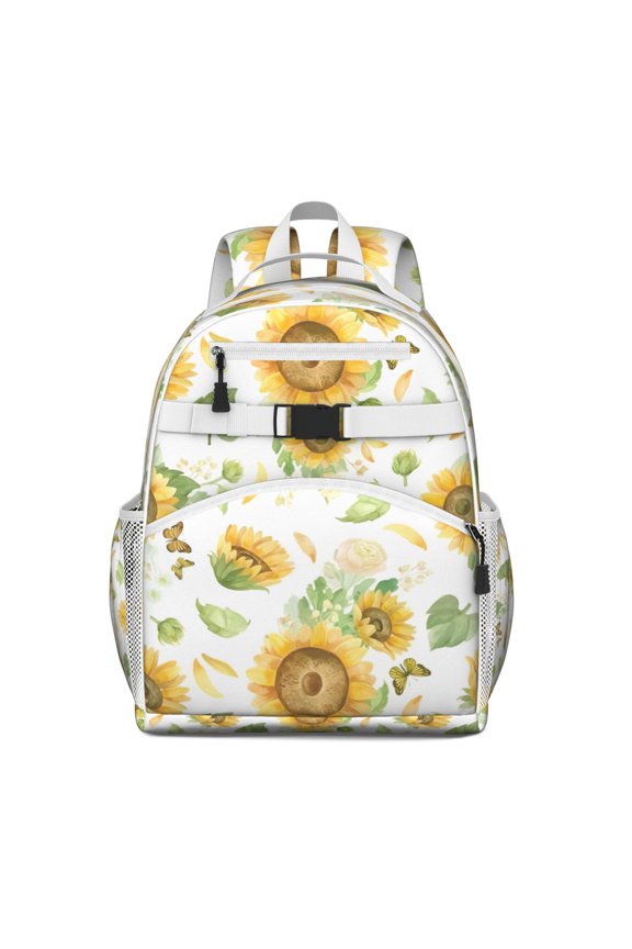Retro Wildflower School Backpack for Student Lightweight Adjustable Padded Straps Chest Buckle Spacious Durable Bookbag for Daily Use
