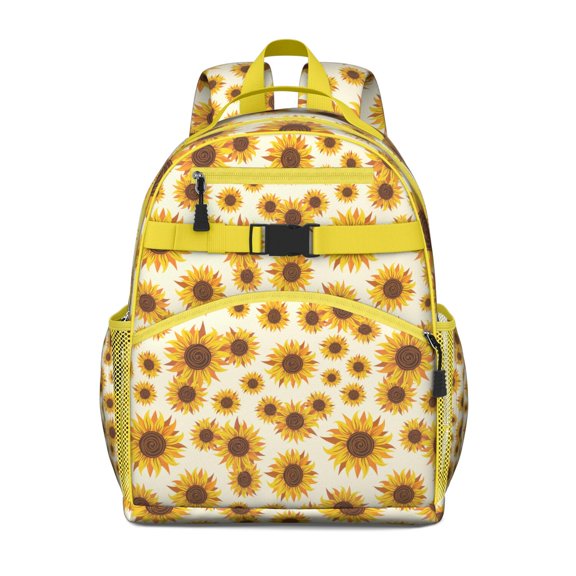 Retro Wildflower School Backpack for Student Lightweight Adjustable Padded Straps Chest Buckle Spacious Durable Bookbag for Daily Use