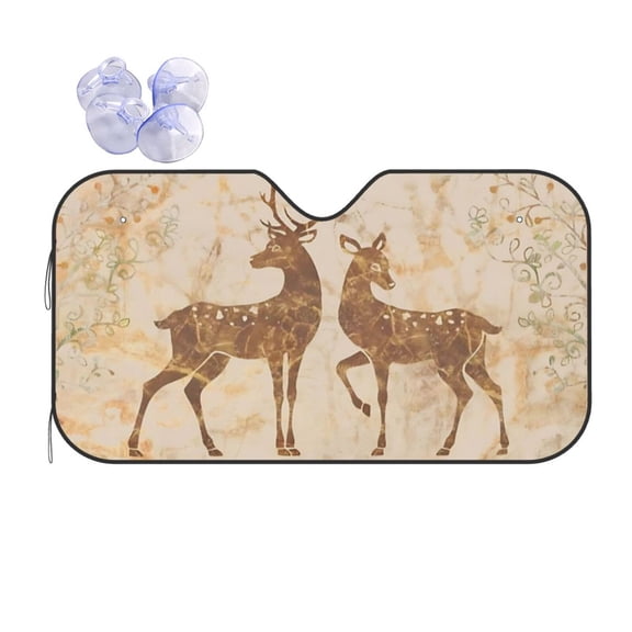 Retro Wildlife Car Windshield Sun Shade Universal Fit Auto Sun Visor Protector
