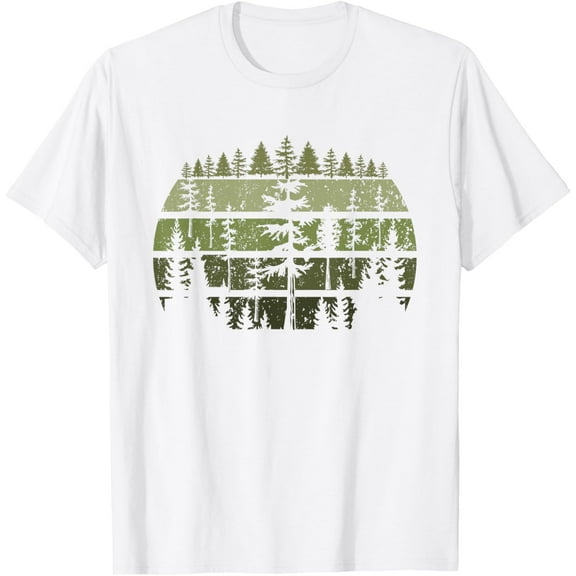 Retro Wildlife Trees Outdoors Nature Forest Vintage T-ShirtMen's and women's pure cotton short-sleeved shirts
