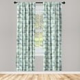 thumbnail image 1 of Retro Window Curtains, Geometric Style Repeating Grunge Divided Circles Pattern Ornament, Lightweight Decor 2-Panel Set with Rod Pocket, Pair of - 28"x63", Laurel Green and Blue Grey, by Ambesonne, 1 of 3