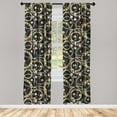 thumbnail image 1 of Retro Window Curtains, Nostalgic Fashion Themed Pattern of Chain Circles and Pearls Art Print, Lightweight Decor 2-Panel Set with Rod Pocket, Pair of - 28"x95", Black Mustard and Mauve, by Ambesonne, 1 of 3