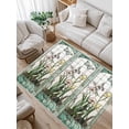 thumbnail image 1 of Retro Window Flowering Area Rug for Bedroom 2.7x5 Ft Green Theme Floral Butterflies Art Super Soft fuzzy Throw Rug Non-Slip Fluffy Plush Indoor Floor Carpet for Living Room Nursery Home Decor, 1 of 8