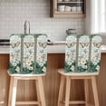 thumbnail image 1 of Retro Window Flowering Chair Covers Set of 1 Teal Floral Butterfly Chair Back Covers Stretch Removable Washable Slipcovers Protector for Dining Room Kitchen Party Decor, 1 of 5