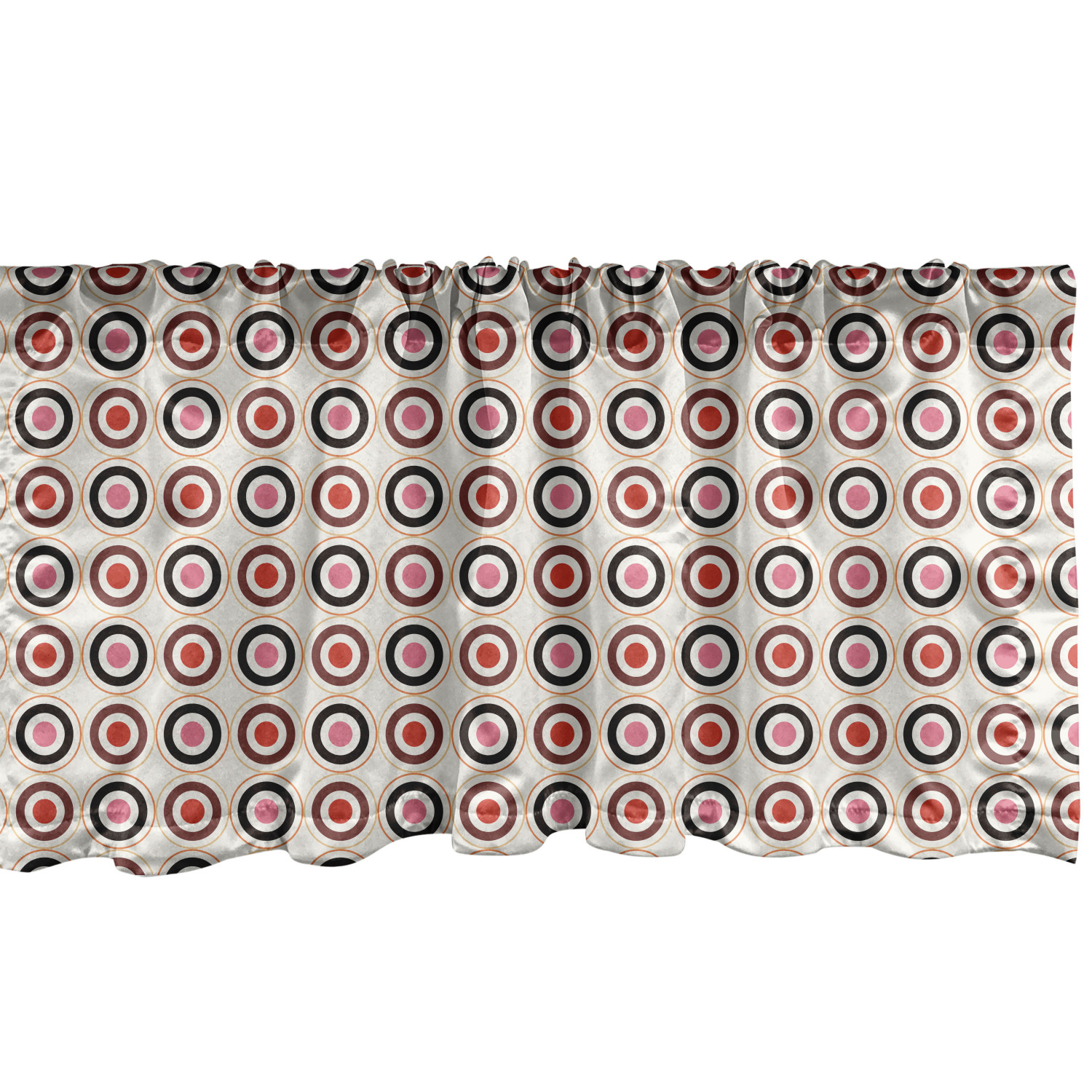 Retro Window Valance Pack of 2, Nostalgic Old Fashioned Polka Dots