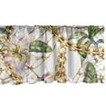 thumbnail image 1 of Retro Window Valance, Watercolor Royal Lily Flowers and Golden Yellow Tone Chain Look Print, Curtain Valance for Kitchen Bedroom with Rod Pocket, 54" X 18", Blush Mustard Fern Green, by Ambesonne, 1 of 2