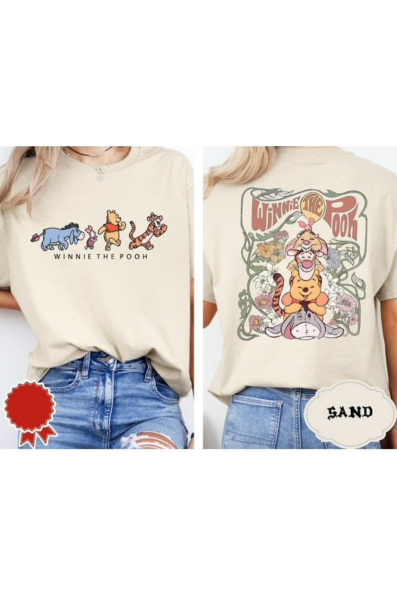 Retro Winnie The Pooh Double Sided T-Shirt, Pooh And Friends Tshirt, Disney Pooh Shirt, Pooh Bear And Co Tee, Winnie The Pooh, Disney Family