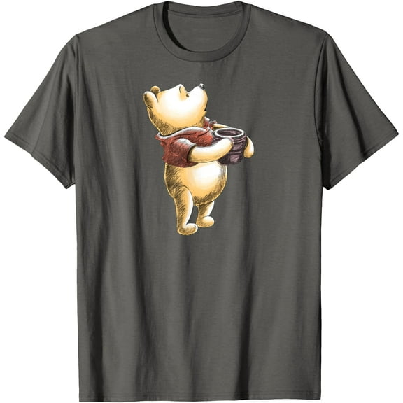 Retro Winnie the Pooh Sketch Unisex Softstyle T-Shirt for Men Women Kids,Charcoal Color,Size YXS