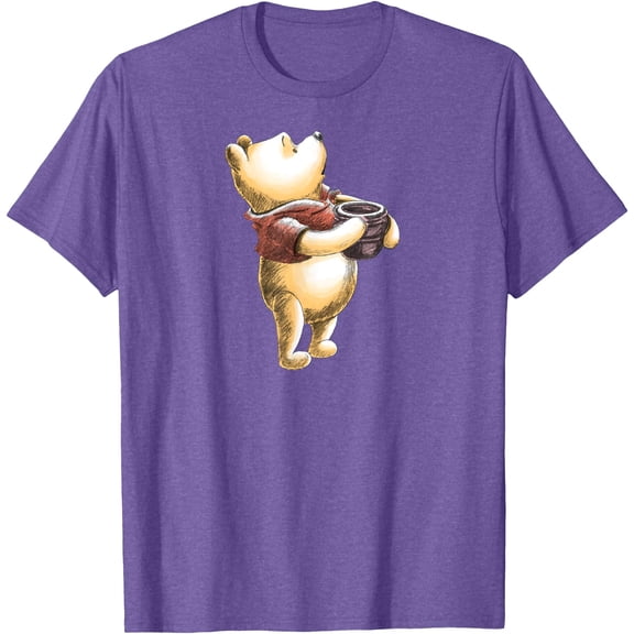 Retro Winnie the Pooh Sketch Unisex Softstyle T-Shirt for Men Women Kids,Purple Heather Color,Size 3XL