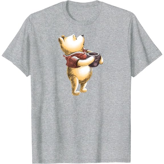 Retro Winnie the Pooh Sketch Unisex Softstyle T-Shirt for Men Women Kids,Sport Grey Color,Size 2T
