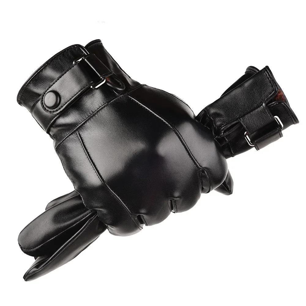 Men's MRX Motorcycle & Driving Gloves – Full Finger Leather With Wrist Strap