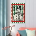 thumbnail image 1 of Retro Winter Stamp Print, Whimsical Snowflake, Winter Wall Art Home Decor #66, Unframed Poster Size 16x24, 1 of 4