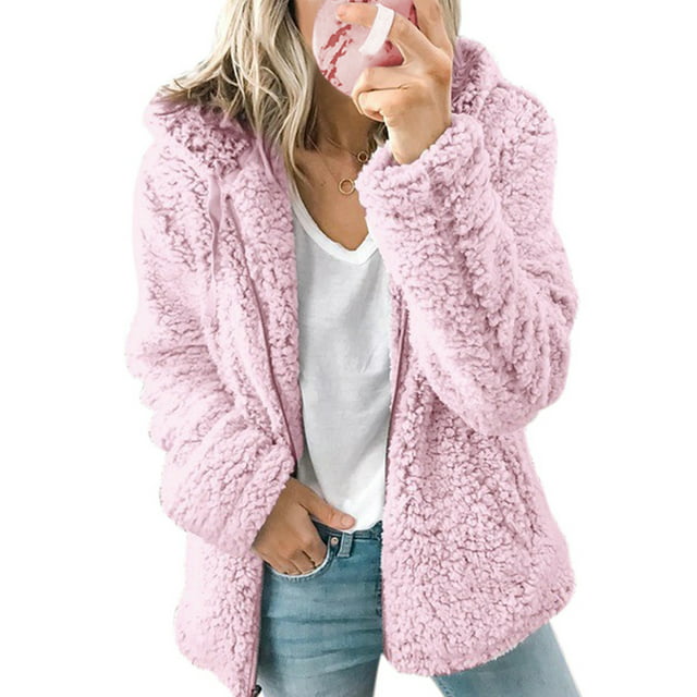 Retro Winter Wram Long Sleeve Fleece Hoodies Outwear Coat For Women ...