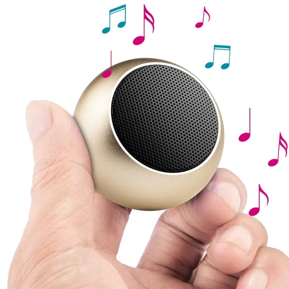 Retro Wireless Bluetooth Speaker Portable Outdoor Waterproof 360 Degree Stereo Sound Long Battery Life with Pairing Function for Home Beach Shower Gym Gift Gold