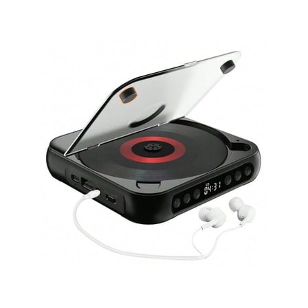 Retro Wireless CD Player With Bluetooth Speaker| Portable Rechargeable Boombox For Car, Travel & Home| Anti-Shock, Play CDs/USB/SD/FM Radio, Long Battery Life