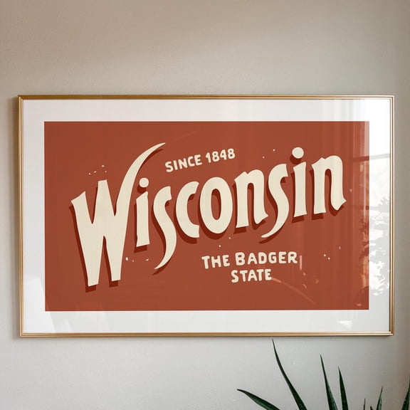 Retro Wisconsin Art Print Badger State Travel Poster Home Decor Office Wall Art Living Room Decor, Paper Poster Only