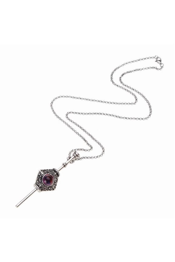 Retro Witch Necklace Dragon Breath Stone Pendant Chain with Blood Pack Charm