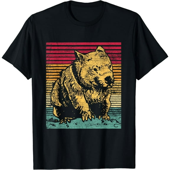 Retro Wombat T-Shirt Australia Animal Tees & Gifts
