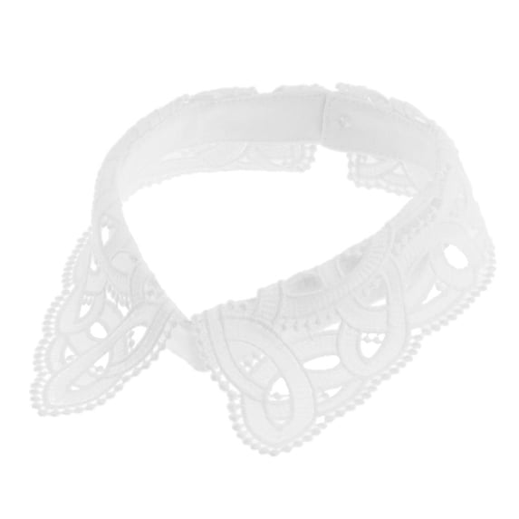Retro Women Collar Hollow Lapel Neck Collar Removable Choker Tie Accessories , White, as described