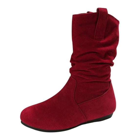 Retro Women Rhinestones Bow Tie Low Heeled Slip On Mid Calf Boots Round Toe Shoes Wide Calf High Boots for Women Wide Width Boots for Women Wide Calf Tall Boots for Women with Heel Wide Calf Dark Wide