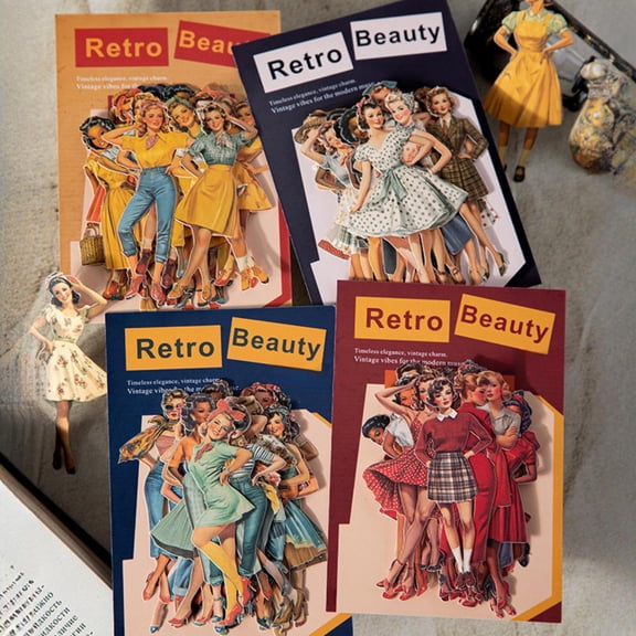 Retro Women Stickers Vintage Lady Sticker Pack Self Adhesive DIY Journal Decoration Scrapbook Sticker Material Sexy Girls Decals for Laptop Water Bottle Car Guitar Phone Luggage Decoration, 100 PCS