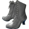thumbnail image 1 of Retro Women's Boots - Lace-Up Design with Comfortable Chunky Heel, Fall/Winter Dressy, 1 of 10