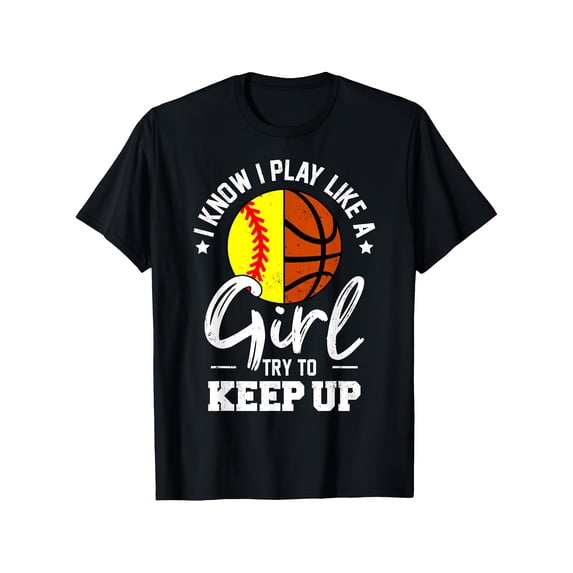 Retro Women's Sports T-Shirt Funny Softball Basketball Athlete Graphic Tee Competitive Player Apparel